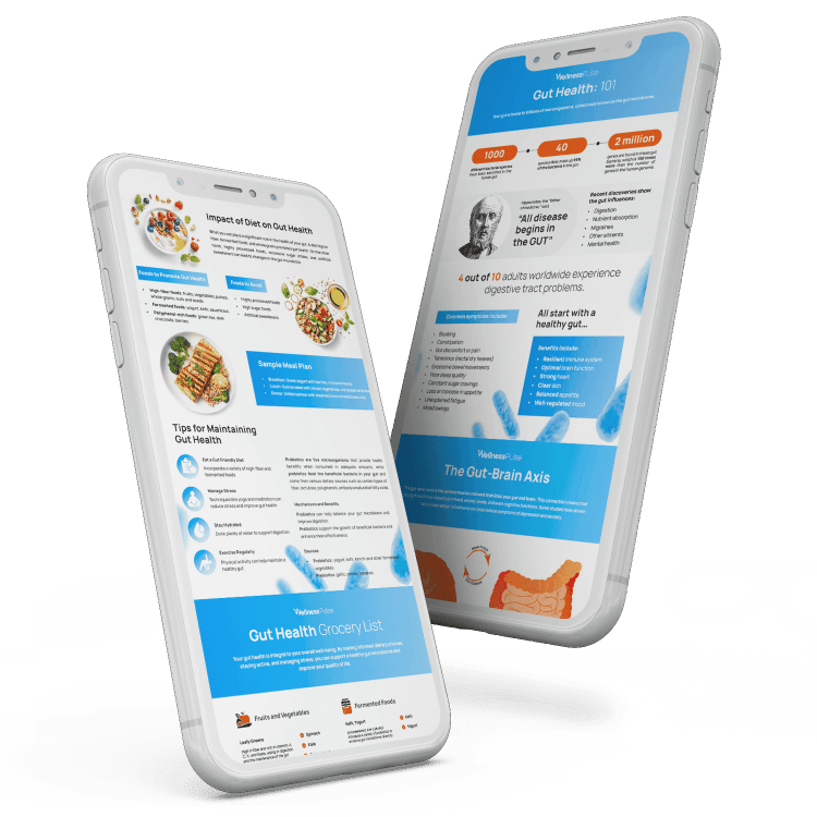 Gut health guide app on mobile phone.